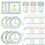assiettes jetables thème eucharistique croix dorée fleurs mariage baptême anniversaire fêtes enfants