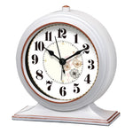 horloge table quartz aiguille classique noir blanc chiffres romains cadre bois opaque chambre salon