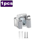support mural balai anti dérapant acier inoxydable moderne salle bain clips noir argenté respectueux