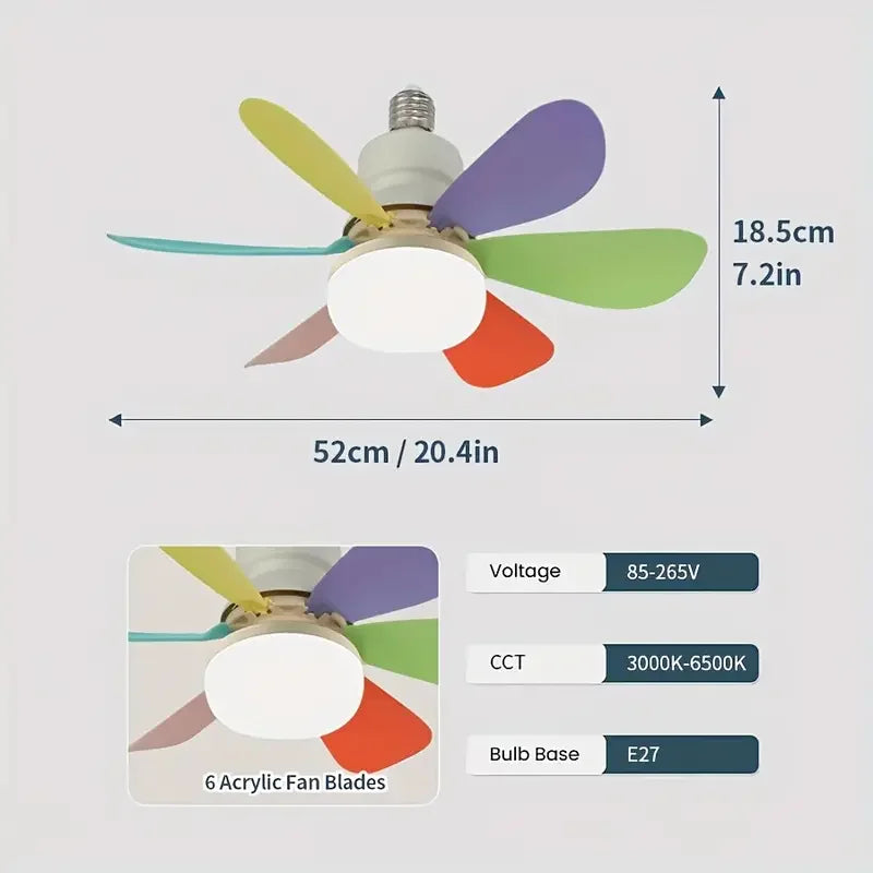 ventilateur led lumière blanc moderne télécommande 52cm 40w contemporain