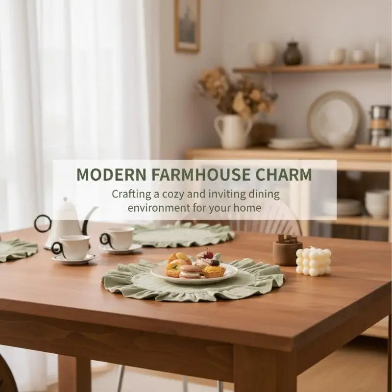 serviettes table modernes rustiques couleurs vert rose bleu clair volants douces soyeuses