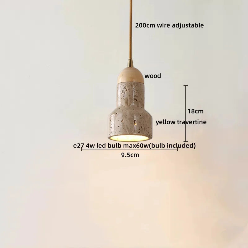 suspension lumineuse moderne pierre naturelle blanc brun lustre salon cuisine chambre minimaliste