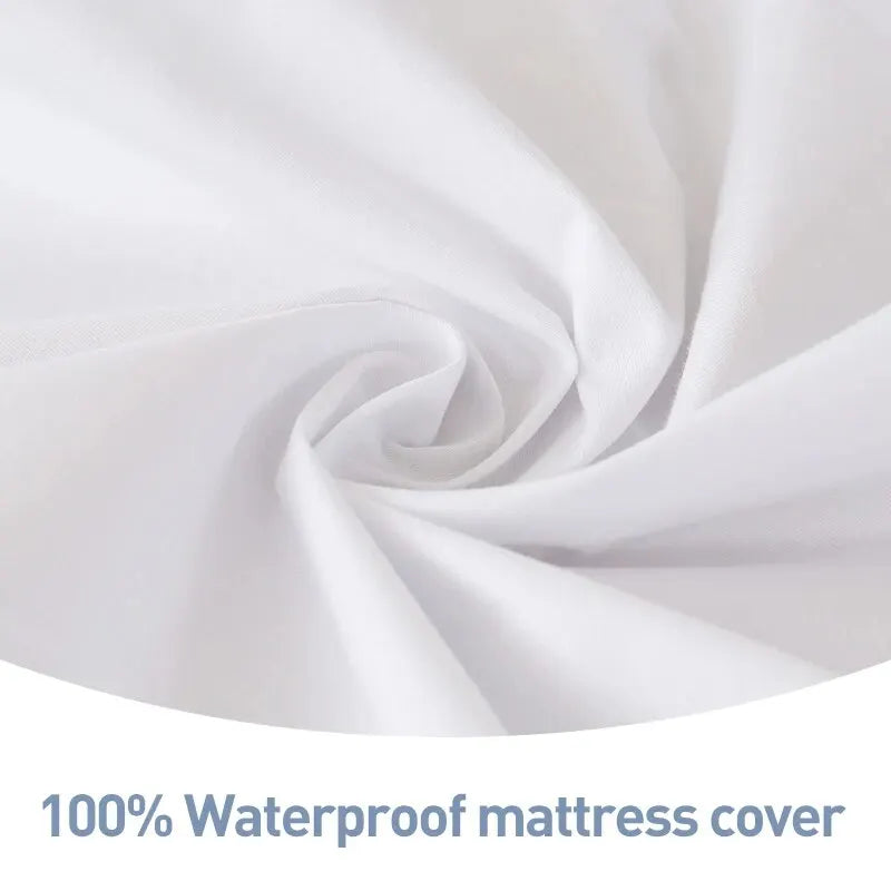 housse matelas imperméable polyester blanc uni moderne ajustée maison hospitalière 140x200cm