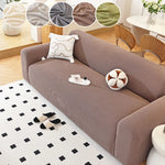 housse canapé polyestère rayures horizontales beige gris moderne antidérapante 100% polyestère