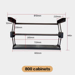 étagère pliable aluminium gris moderne clips rangement cuisine multiple utilisation 400mm 900mm blanc