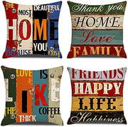 housse coussin carré rustique motif vieilli couleur rouge orange bleu vert beige marron coins