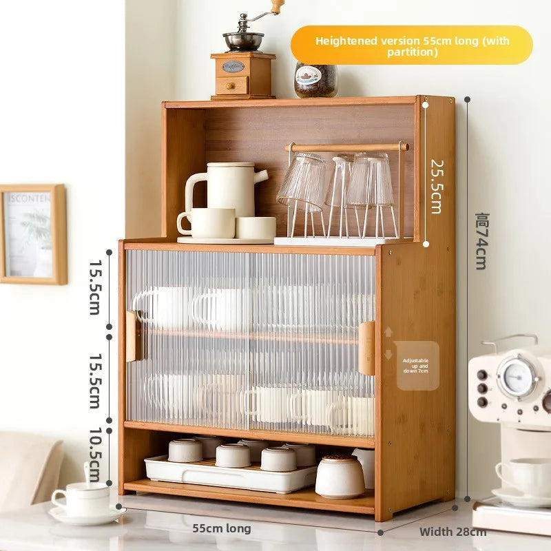 meuble rangement tasses bols bois noir moderne cuisine buffet