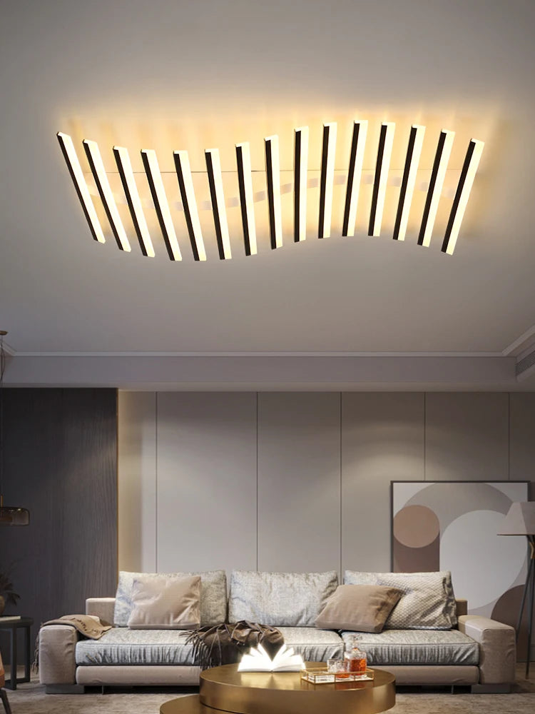 luminaire led moderne noir blanc minimaliste barreaux lisses opaques semi encastré