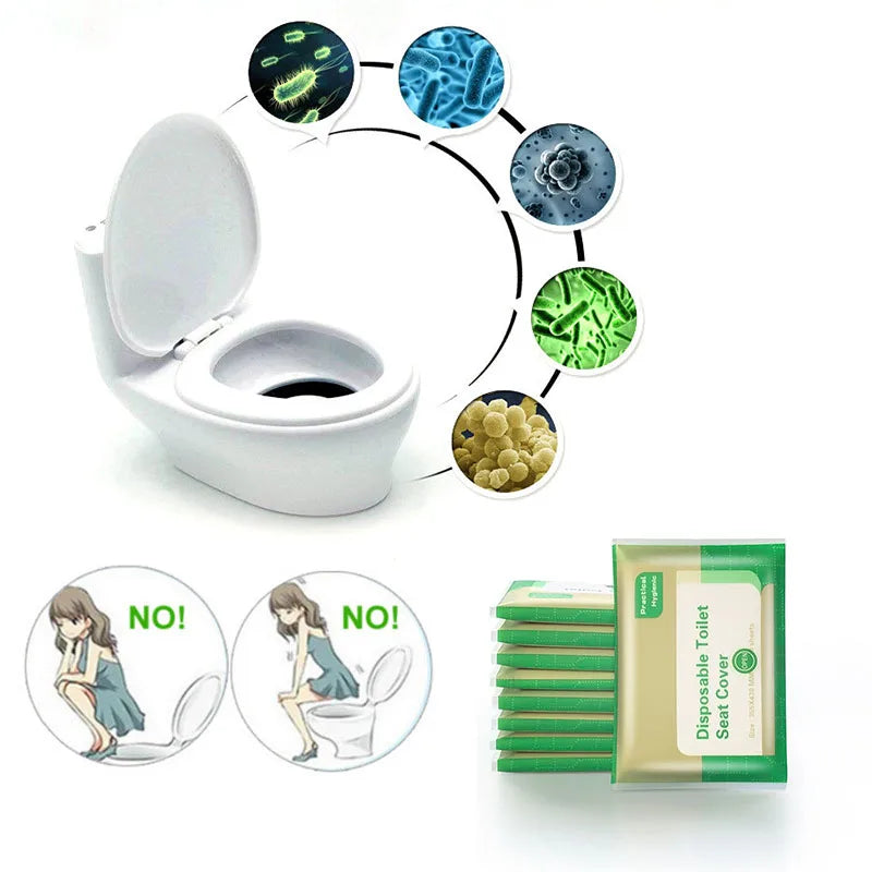 housse siège toilette jetable blanc vert beige hygiénique pratique papier lisse respectueux environnement portable