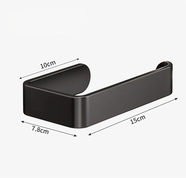 porte rouleau papier toilette adhésif moderne noir mat salle bain sans perçage auto plastique