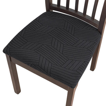 housse coussin chaise moderne polyester spandex lavable protège anti poussière verte marron motifs géométriques
