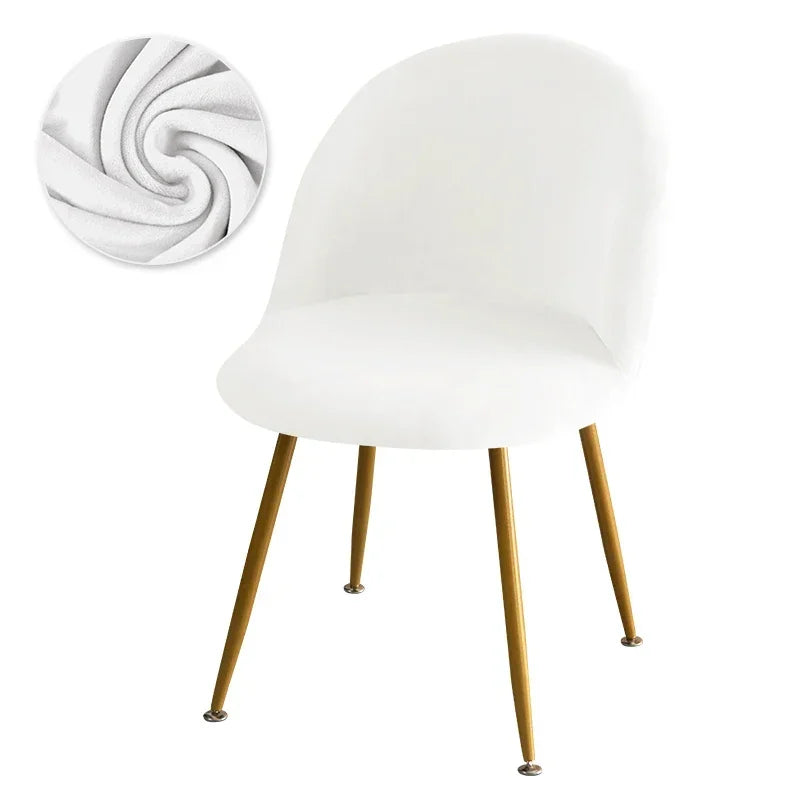housse chaise velours unie moderne beige verte mariage banquet accueil fixe pieds métalliques dorés