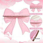 étagère murale bois rose clair motif ruban moderne clips métalliques