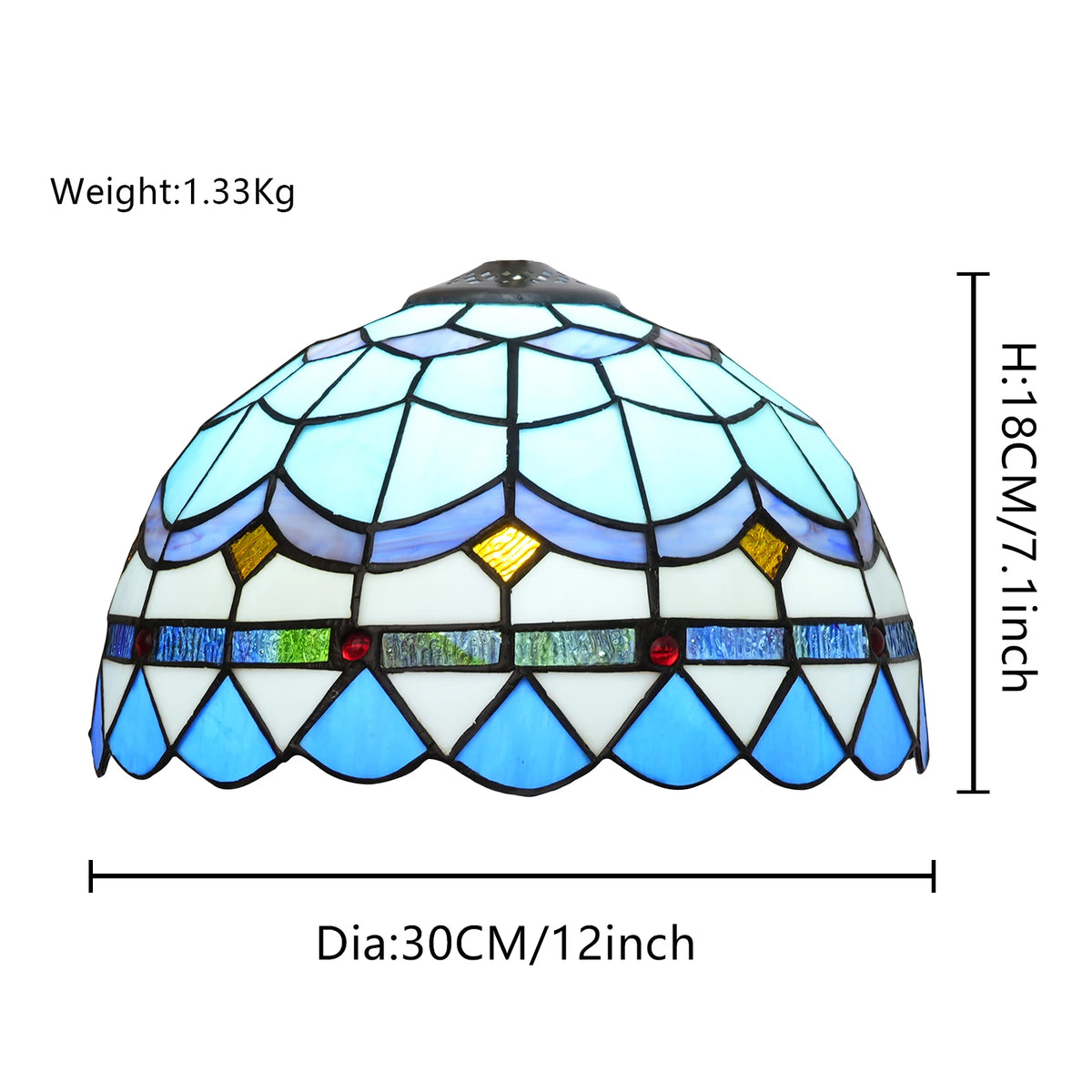 lampe tiffany bleu mosaïque art nouveau géométrique opacité base câble électrique