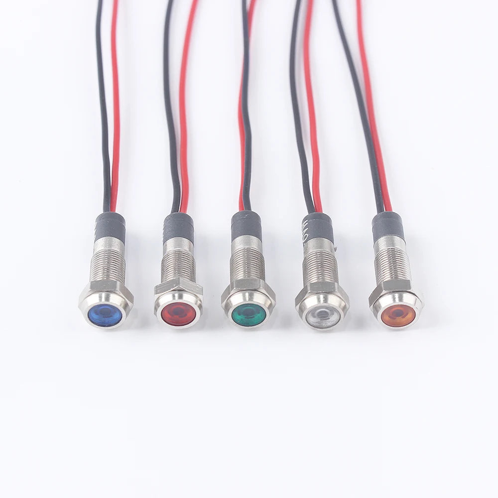 ampoules led 12v 24v orange blanc vert bleu rouge modernes compactes vis câbles