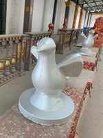 moule oiseau blanc crème décoration jardin balcon statuaire béton usage multiple fixations base circulaire