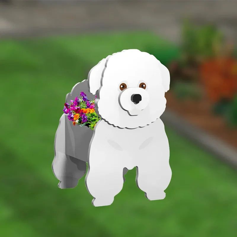 jardinière fleurs forme chien chat décoration jardin intérieur pot moderne