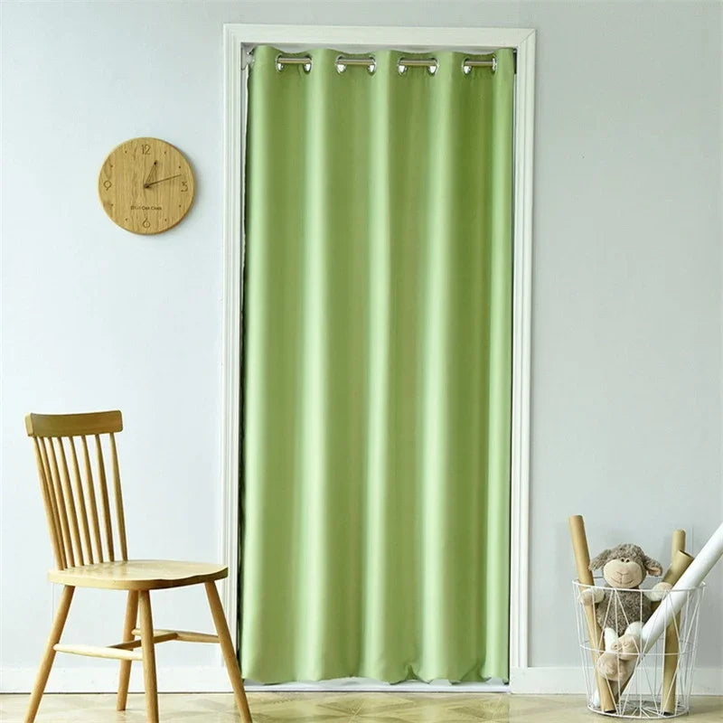 rideau porte uni opaque moderne beige noir vert foncé jaune polyester