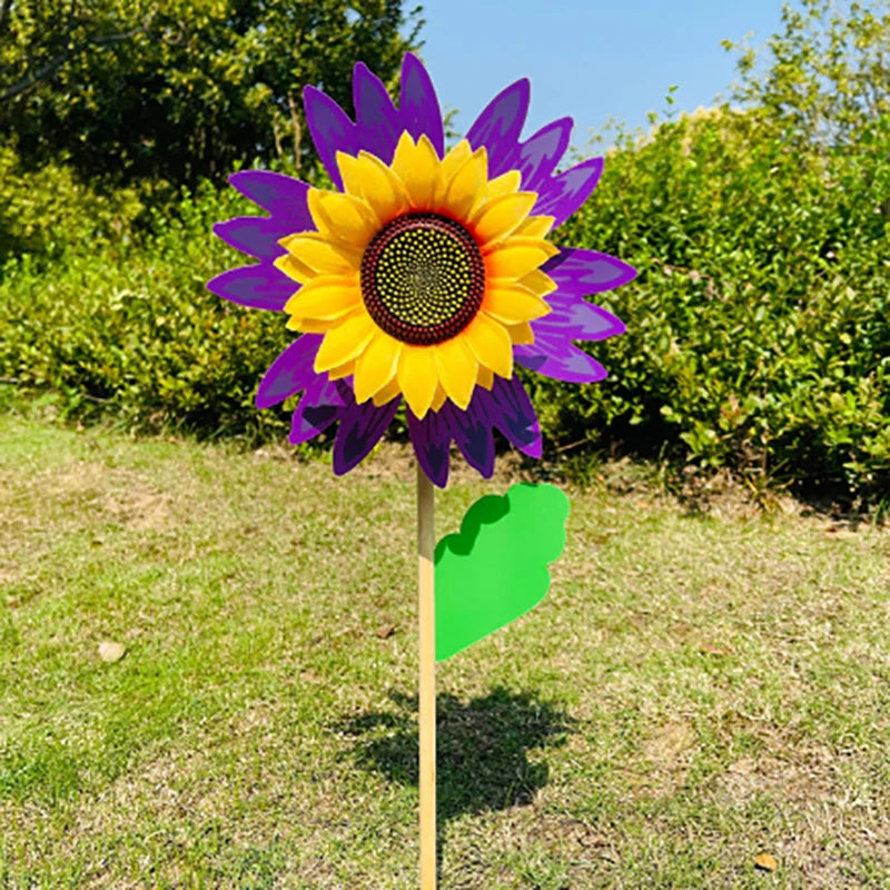 fleur artificielle jaune rouge verte bleu rayonnante moderne décoration extérieure tige bois feuille verteextérieur