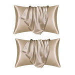 taies d'oreiller soie gris satinées modernes non toxiques hypoallergéniques 51x66cm 51x76cm