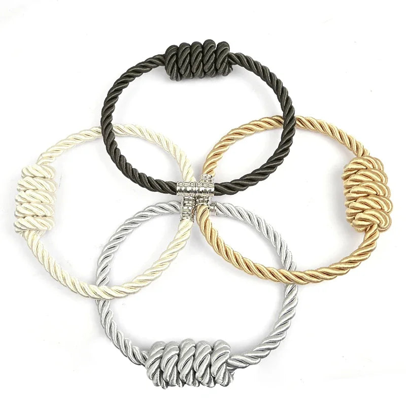 corde rideaux moderne boucle magnétique beige noir argent facile decorationintérieur