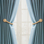 boucle rideau beige bleu clair corde tressée rustique double trous fixations accessoires voilures chambre