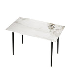 table manger marbre moderne rectangle gris noir beige pieds métal minimaliste 120cm 70cm