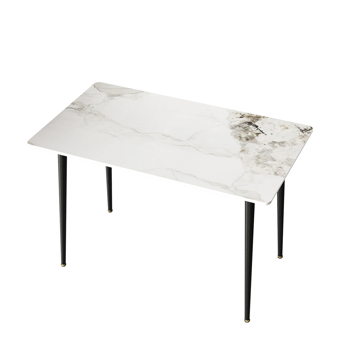 table manger marbre moderne rectangle gris noir beige pieds métal minimaliste 120cm 70cm