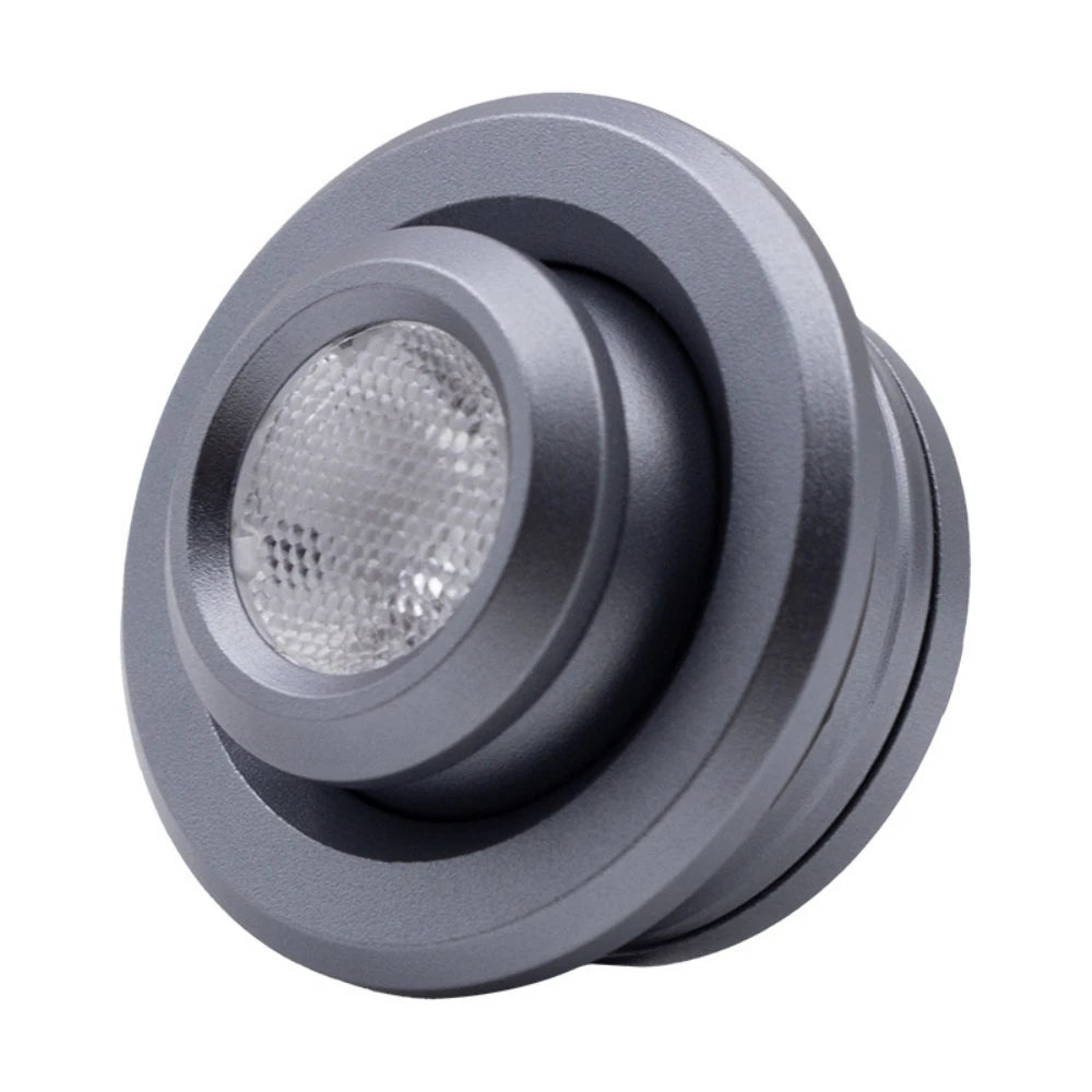 projecteur led rotatif spot aimants gris métallisé finition lisse 12v 1w 1m câble dupont