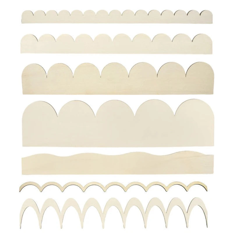 plaques décoratives bois ondulées naturel classique rustique bord fenêtre mur 12pcs 24pcs différentes tailles