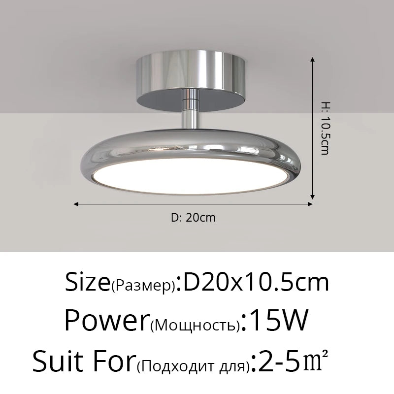 lampe moderne argentée éclairage quotidien cuisine salle manger télécommande monté surface