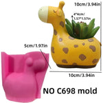 moule silicone cache plantes animaux girafe éléphant écureuil décoratif adhésif succulente figurines opaques