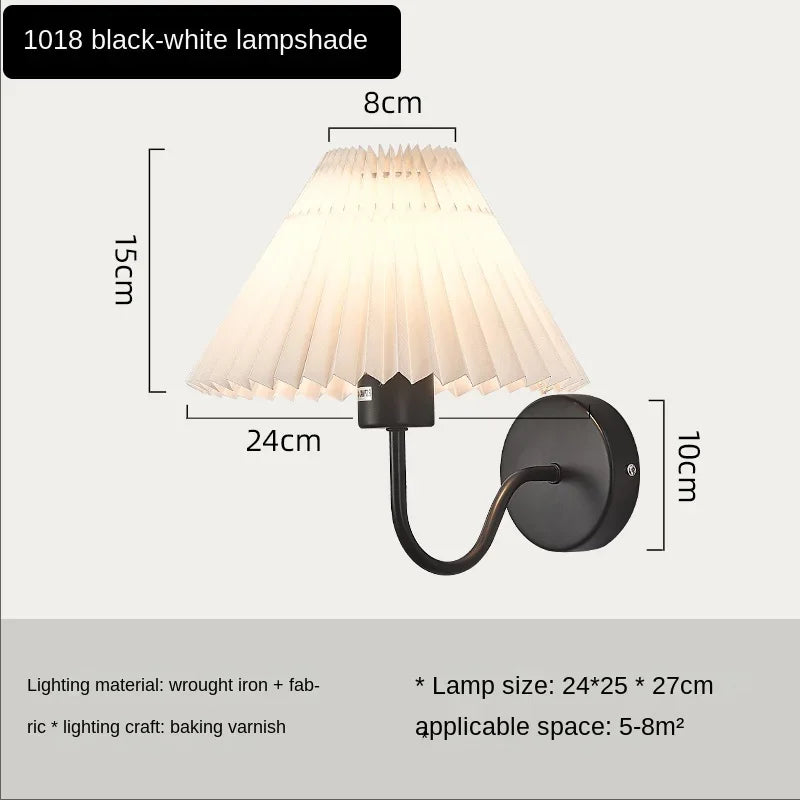 lampe murale moderne or plissée éclairage chambre coucher salon led fixée mur