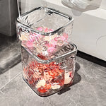boîte rangement transparente moderne pliable respectueuse environnement serviettes produits nettoyage hygiénique poignéeversible