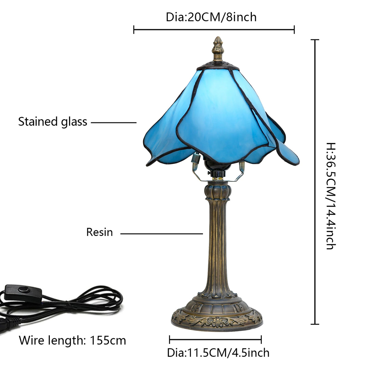 lampe table art nouveau tiffany bleu bronze verre texturé fleurs stylisées moderne