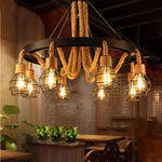 suspension lumineuse industrielle vintage corde naturelle métal noir ampoules opacité