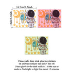 Stickers muraux astronaute lune étoiles glow noir rose vert enfants chambre