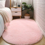 tapis gris blanc rose bleu moderne doux fourré chambre salon oval 100 polyester