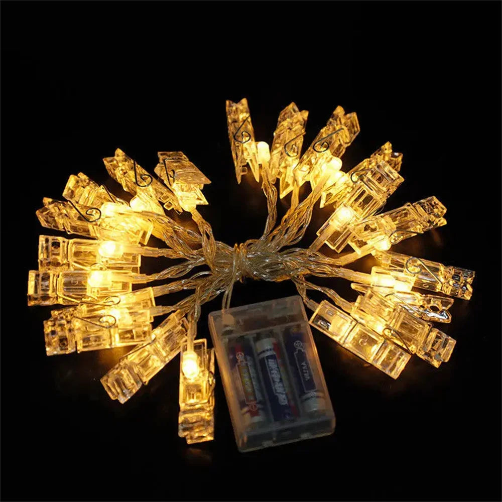guirlande lumineuse led pinces photo 10 20 40 led multicolore noel decoration fenetre festif