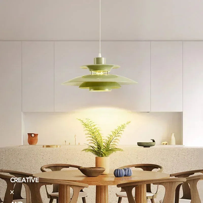 lampe suspendue scandinave moderne métal géométrique multi couche salon chambre salon intérieur