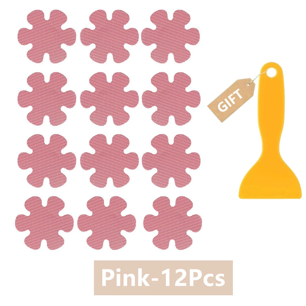 autocollants antidérapants fleur modernes adhésifs salle bain piscine escaliers bleu rose blanc