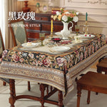 nappe table rectangle polyester fleur printemps été automne hiver traditionnelle européenne beige rouge verte