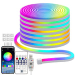 ruban led flexible multicolore moderne télécommande application bluetooth clips fixation