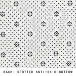 tapis salon rectangulaire blanc motif fleurs points noir moderne décoration maison intérieur doux