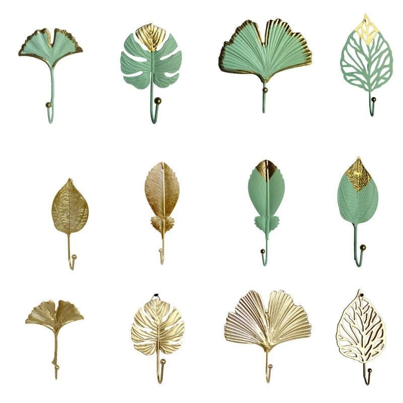 porte clés feuilles dorées moderne vert ornemental décoration chambre vert doré
