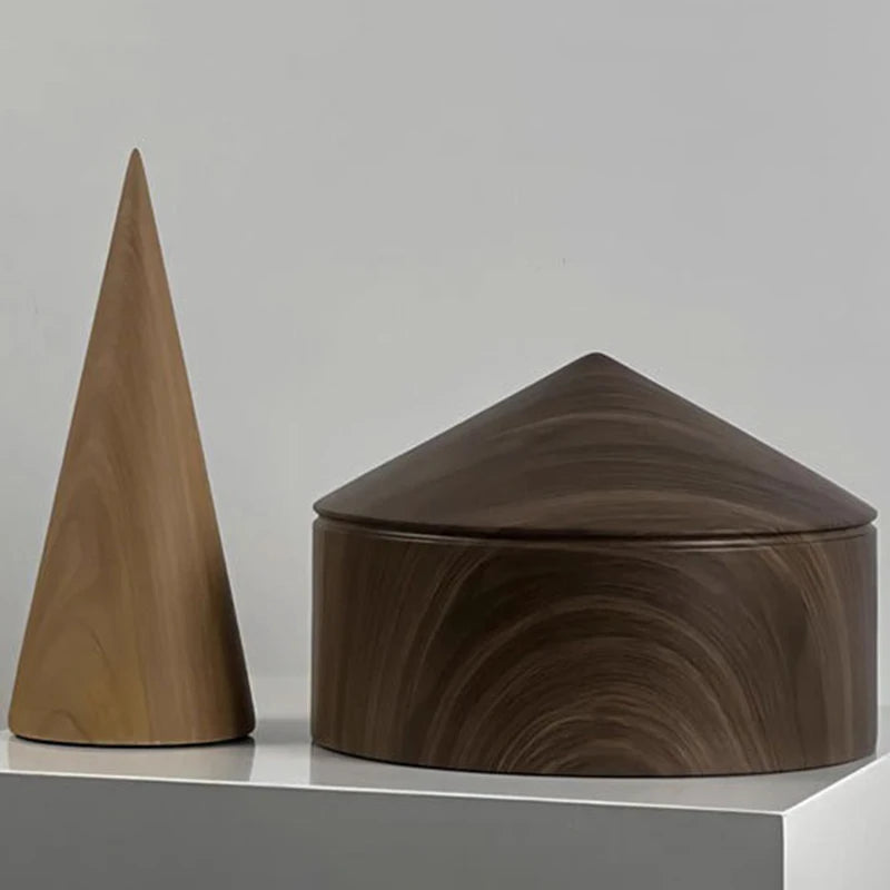 ornements decoratifs cones domes marron beige aspect bois minimaliste moderne deco maison