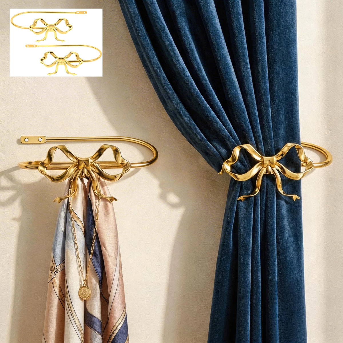 rideaux or nœuds décoratifs métal holdback fixations vis chambre maison