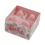 bougies forme biscuits parfumées beige rose fraises imprimées boîte créative mignonne