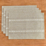 serviettes table moderne rustique beige clair rayures blanches motifs géométriques respectueux environnement setSize30x50cm setSizeCoffee