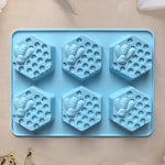 moule savon silicone hexagones nid d'abeille moderne rose violet bleu clair vert